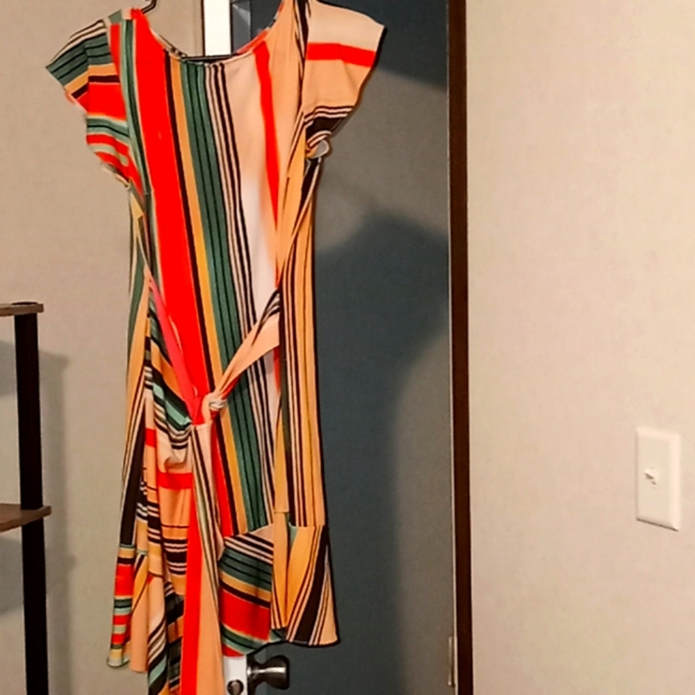 Beige by eci, small, colorful striped sundress